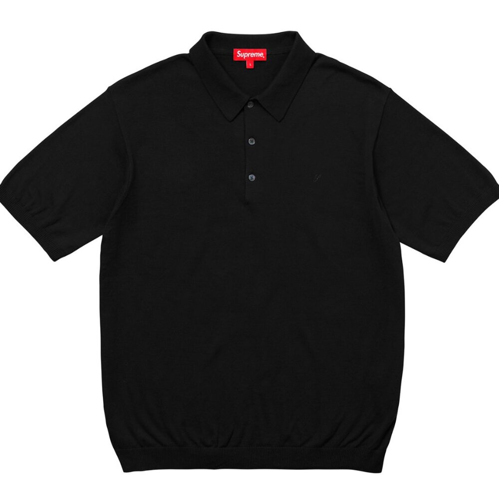 NEW SUPREME KNIT POLO SHITRS BLACK M